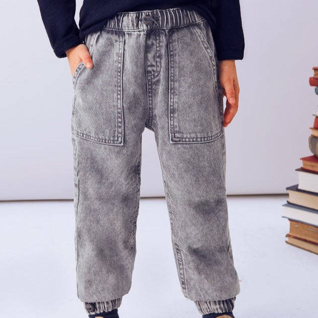 Acid Grey Denim Joggers