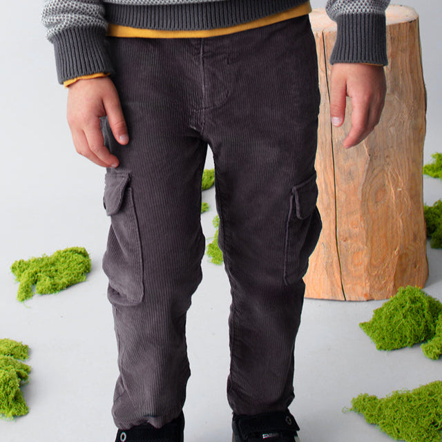 Slate Corduroy Cargo Pants