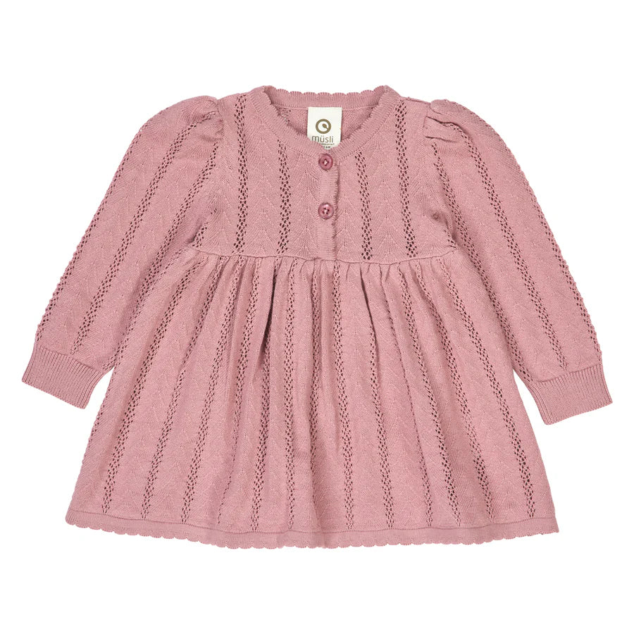 Nostalgia Rose Pointelle Knit Dress