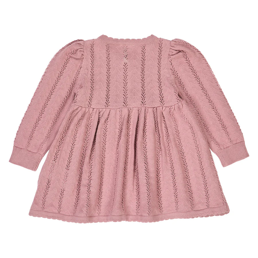 Nostalgia Rose Pointelle Knit Dress