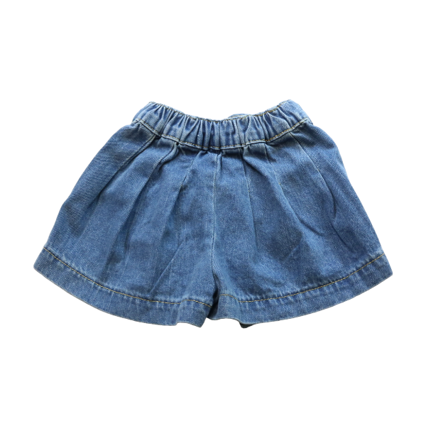 Front Wrap Denim Shorts w/ Rhinestone