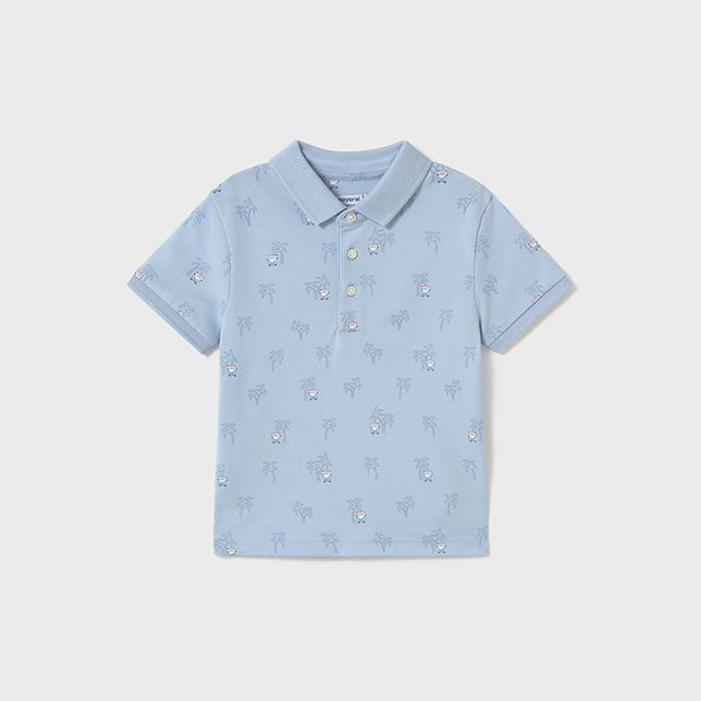 Blue Palm Tree Polo