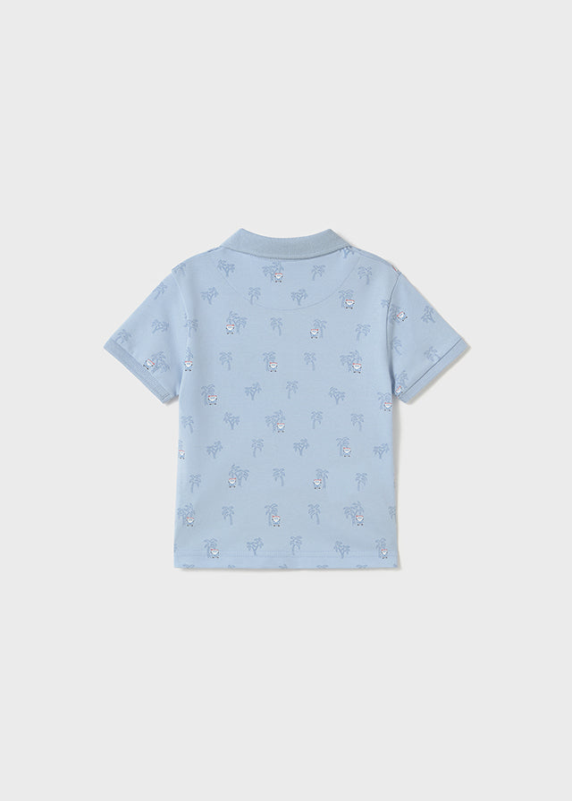 Blue Palm Tree Polo