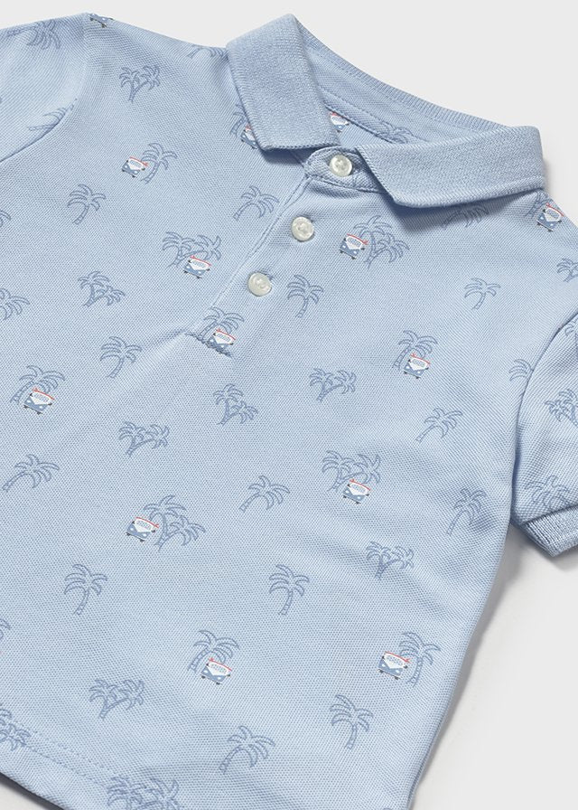 Blue Palm Tree Polo