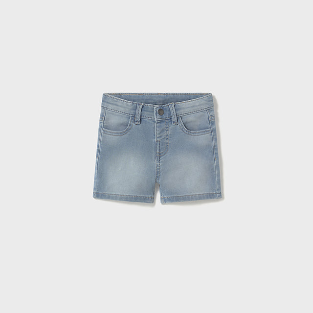 Bleach Wash Denim Shorts