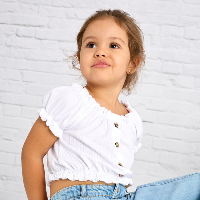White Ribbed T-shirt