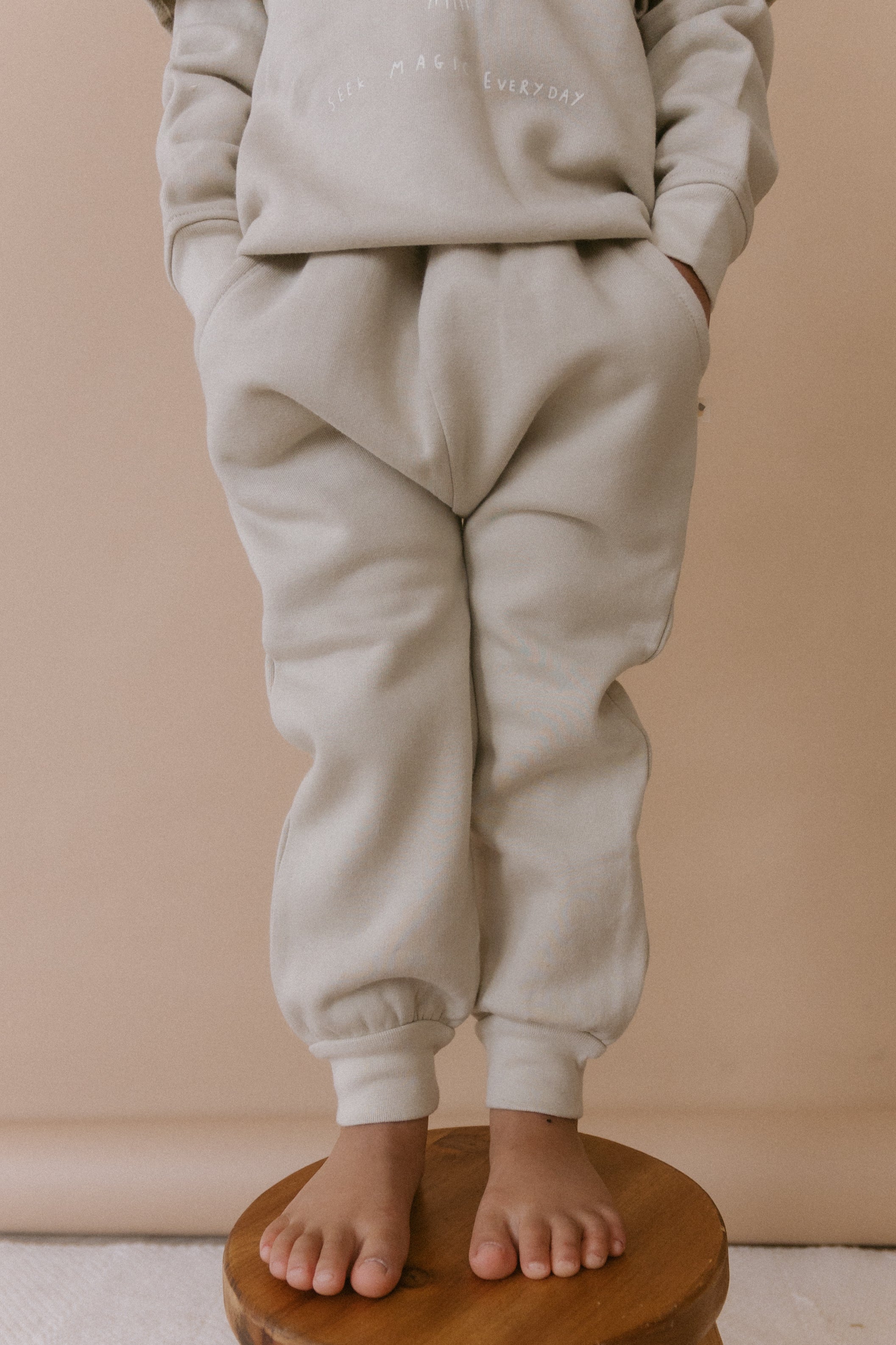 Organic Fleece Jogger Pants - Sage Green