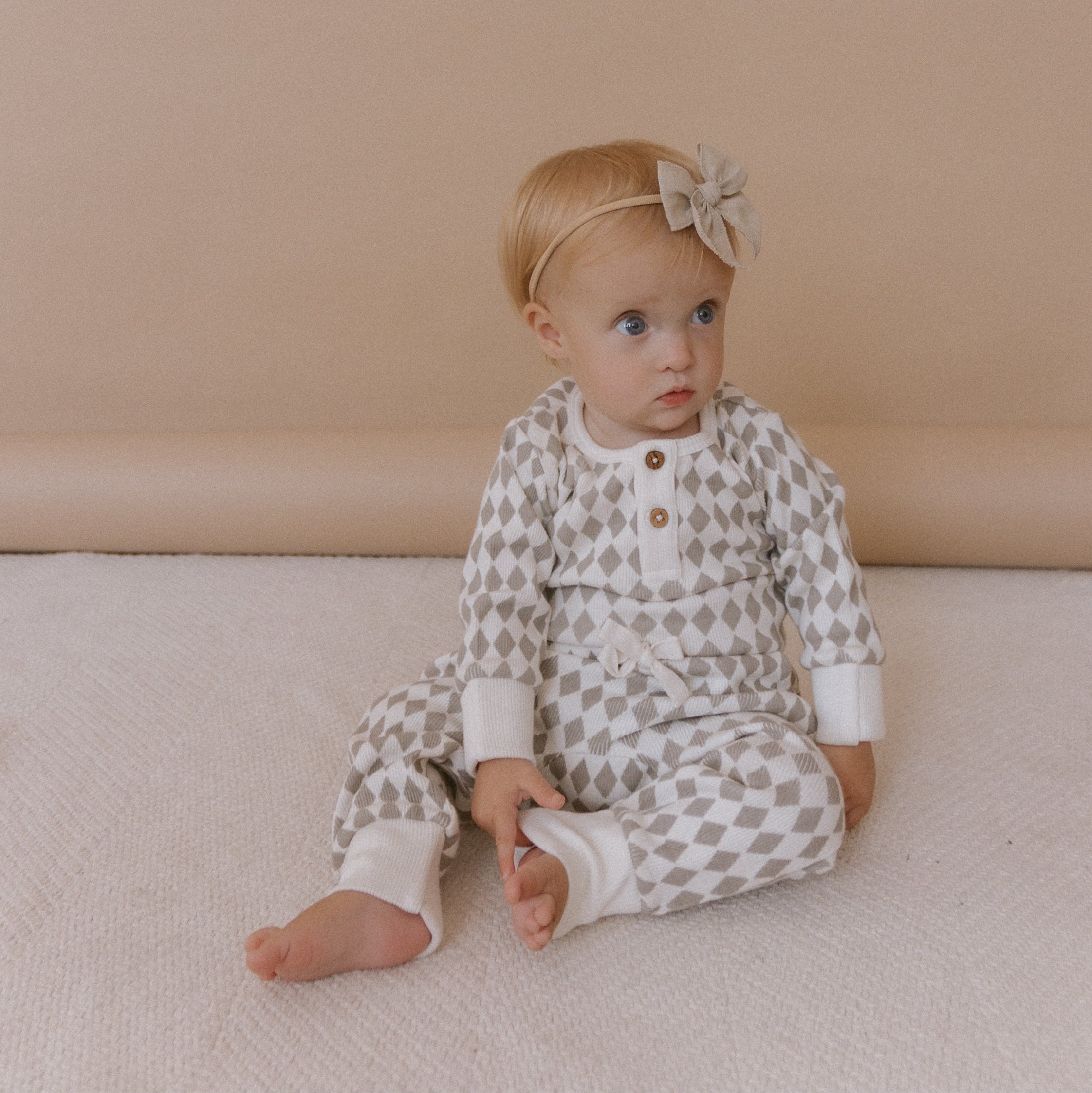 Organic Button Onesie & Pant Set - Harlequin