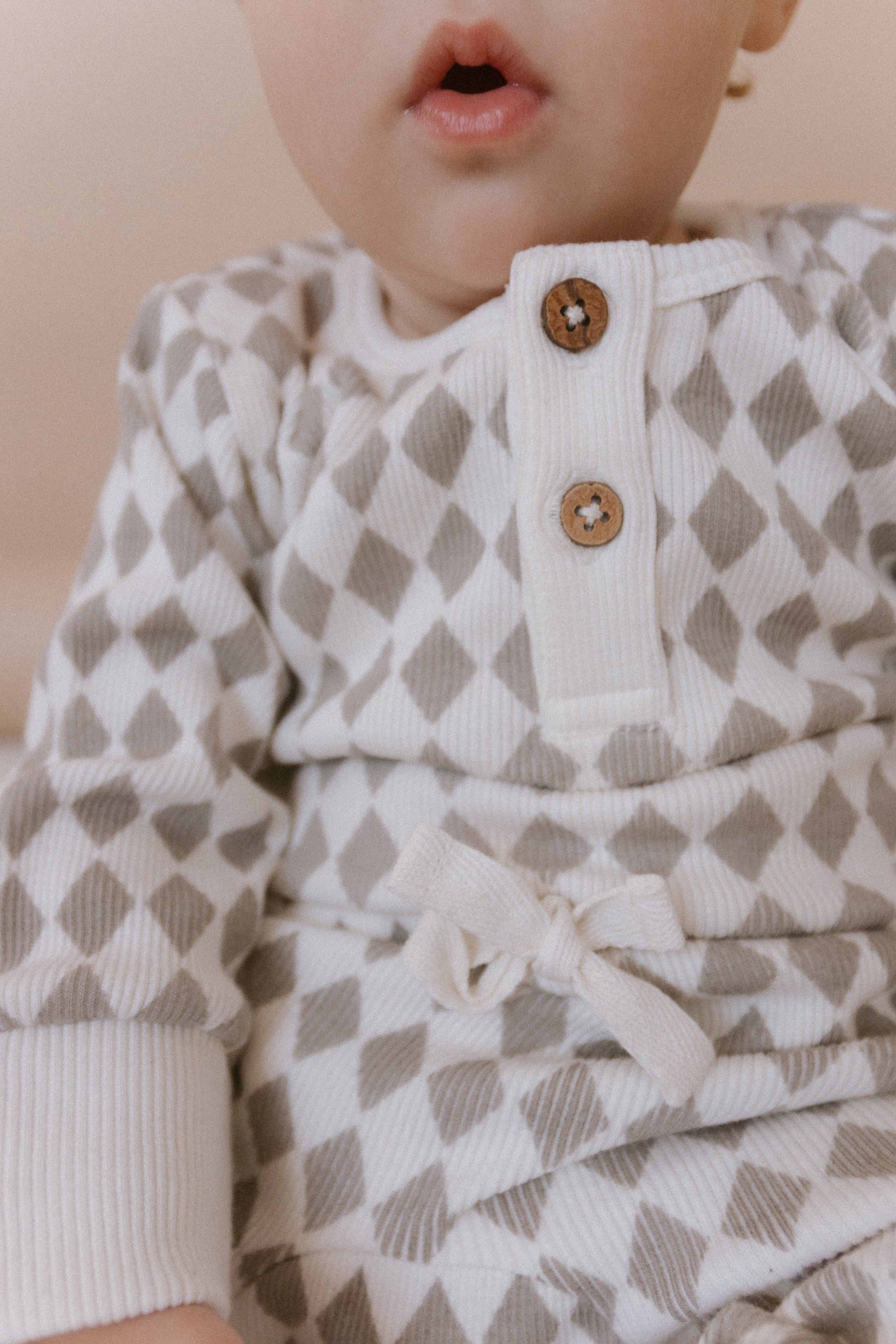 Organic Button Onesie & Pant Set - Harlequin