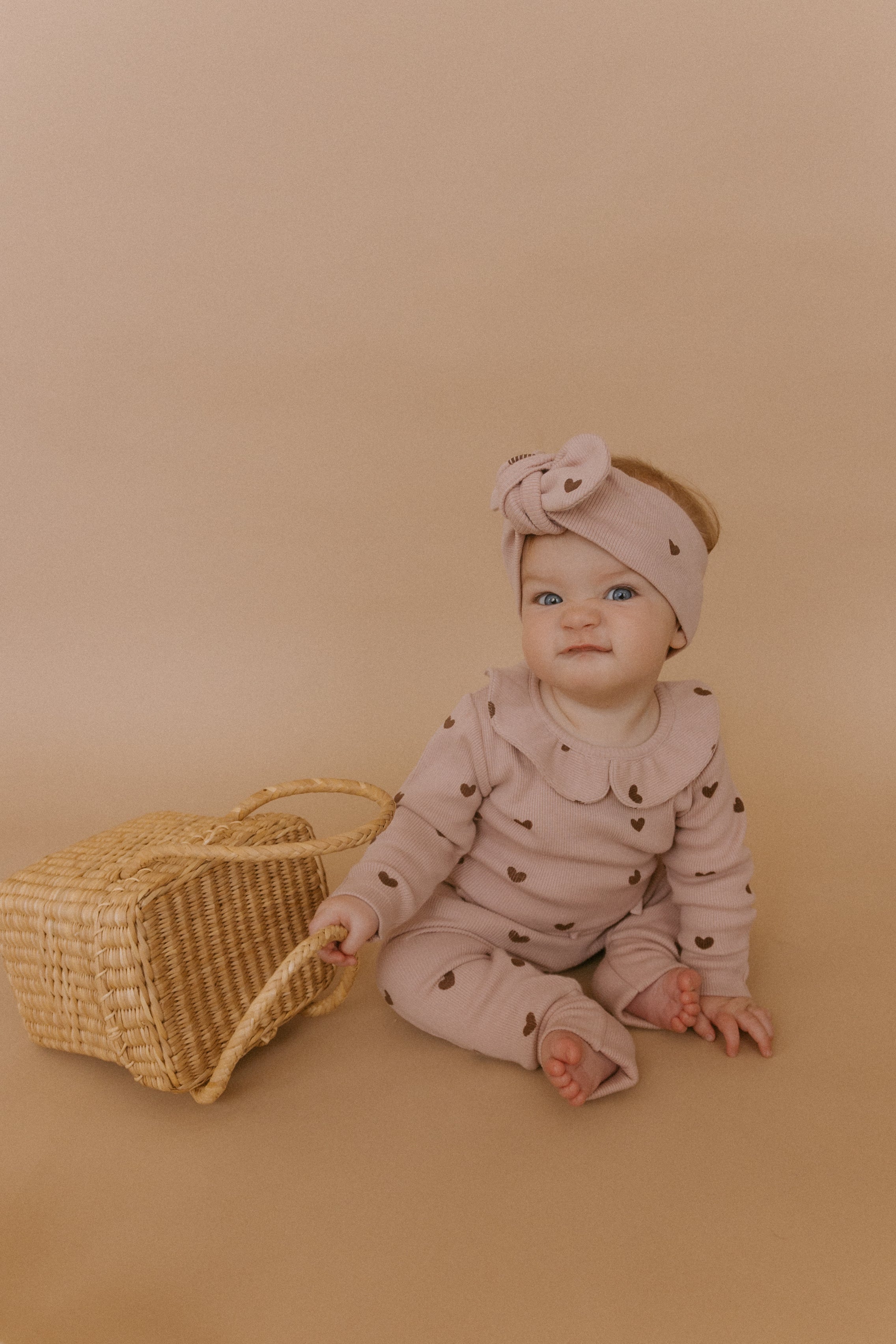 Organic Ruffle Onesie & Pant Set - Hearts