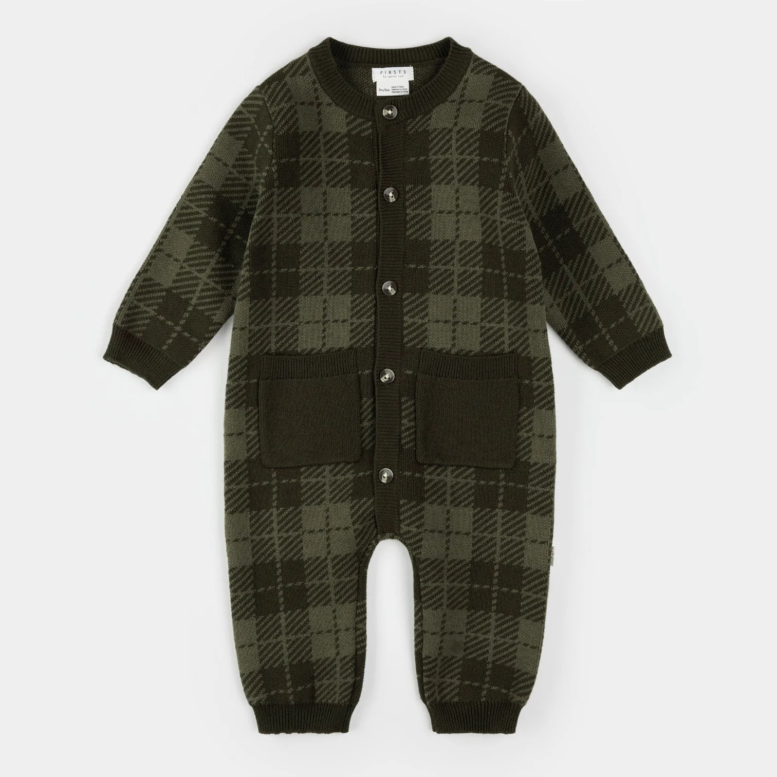 Farm Green Gingham Knit Playsuit