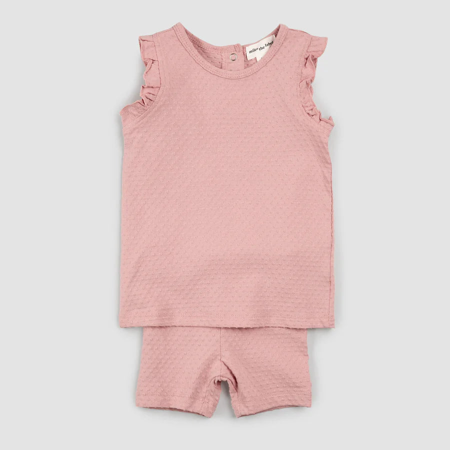 Rose Dotted Jersey Shorts Set