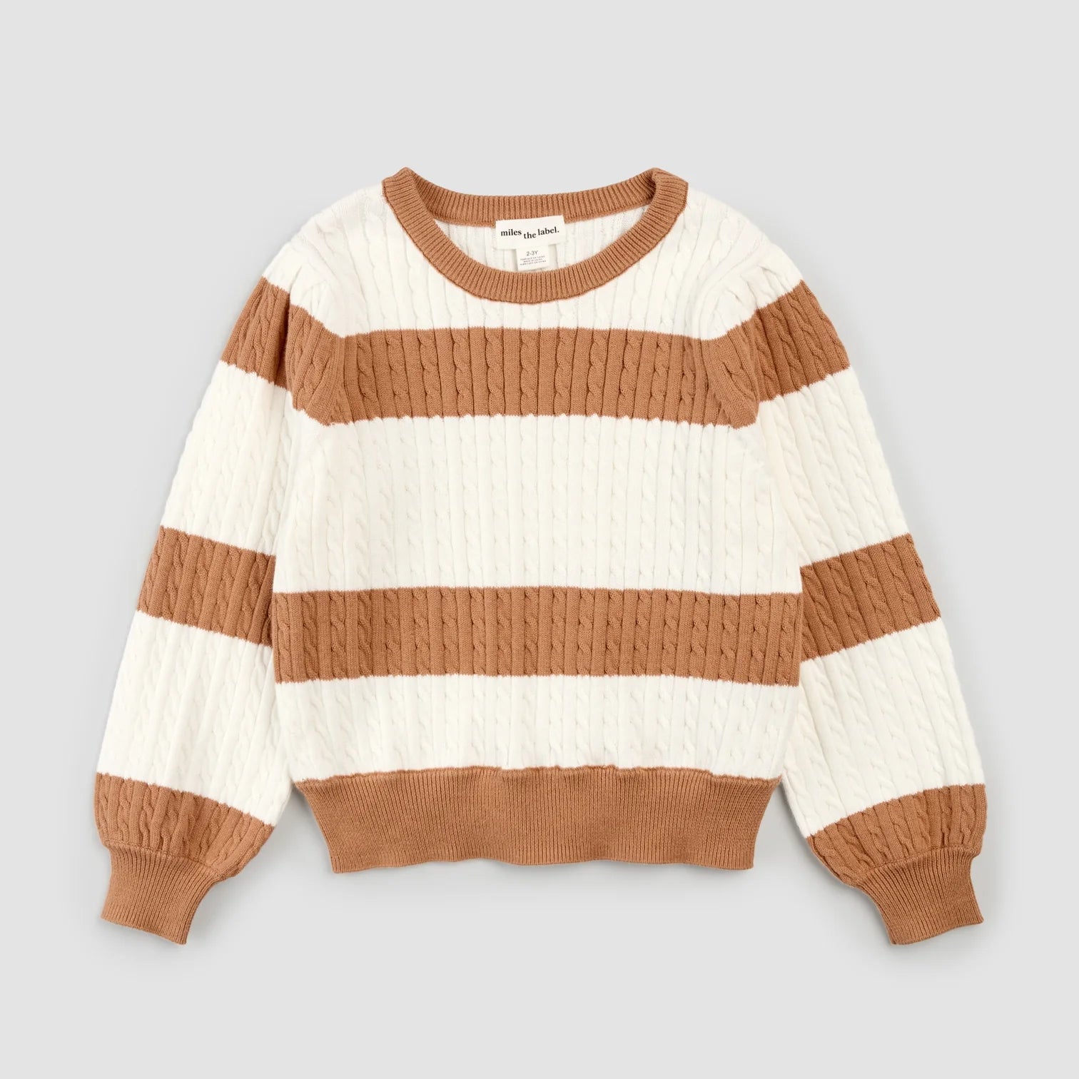 Rosewood & Birch Striped Cable Knit Girl's Sweater