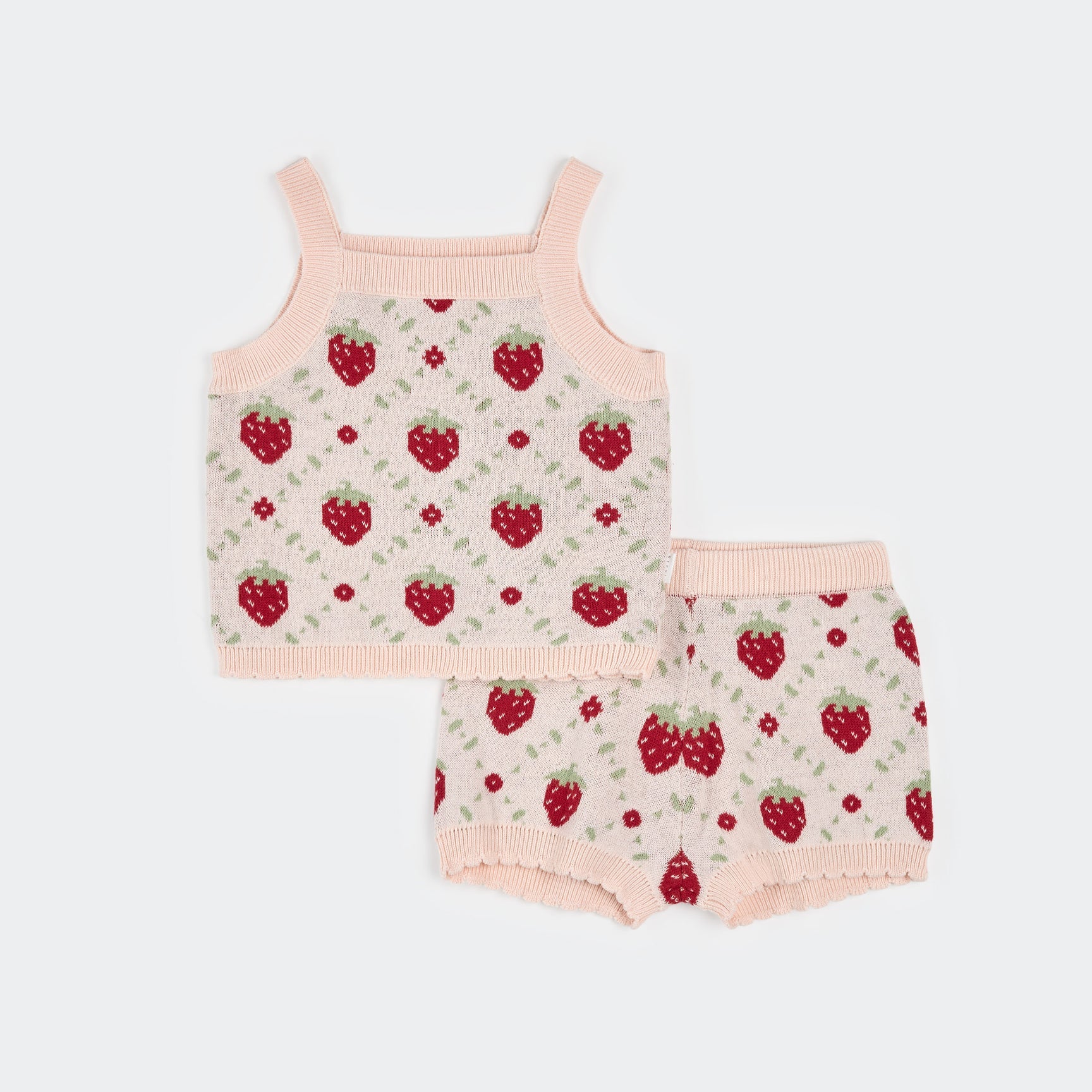 Strawberry Knit Short Set