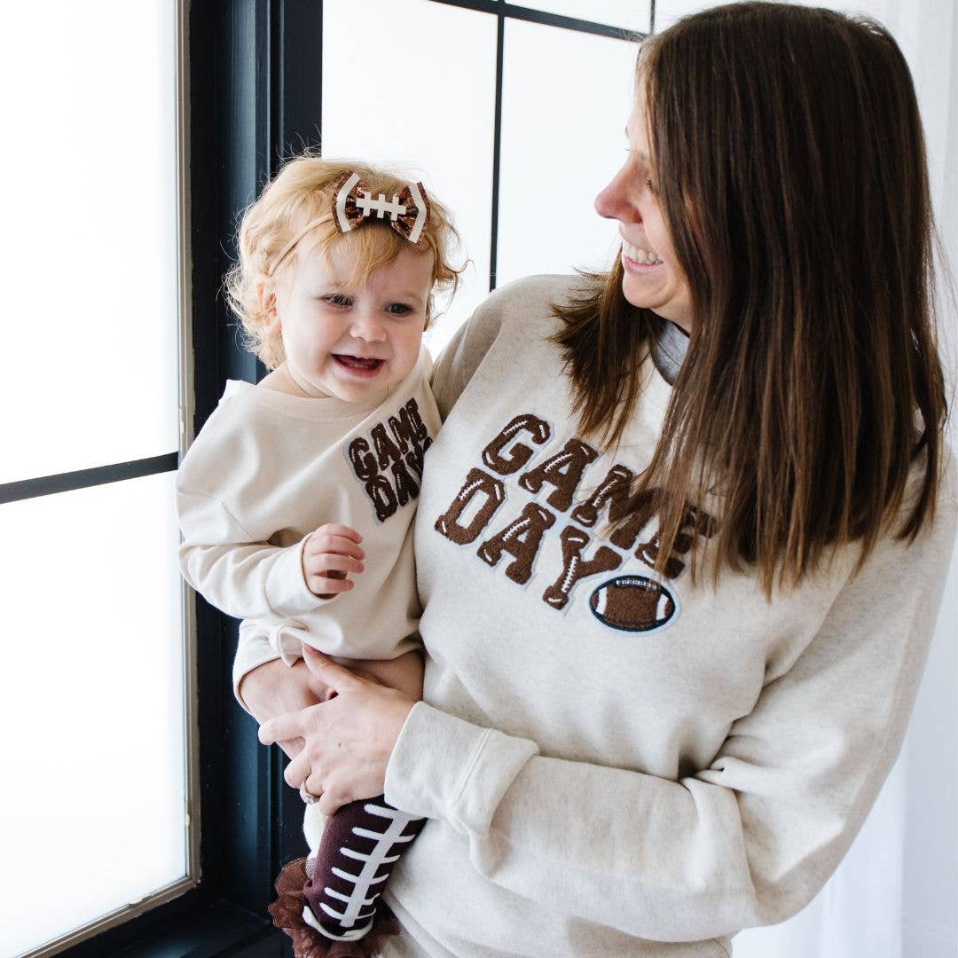 Game Day Patch Long Sleeve Romper - Football - Baby