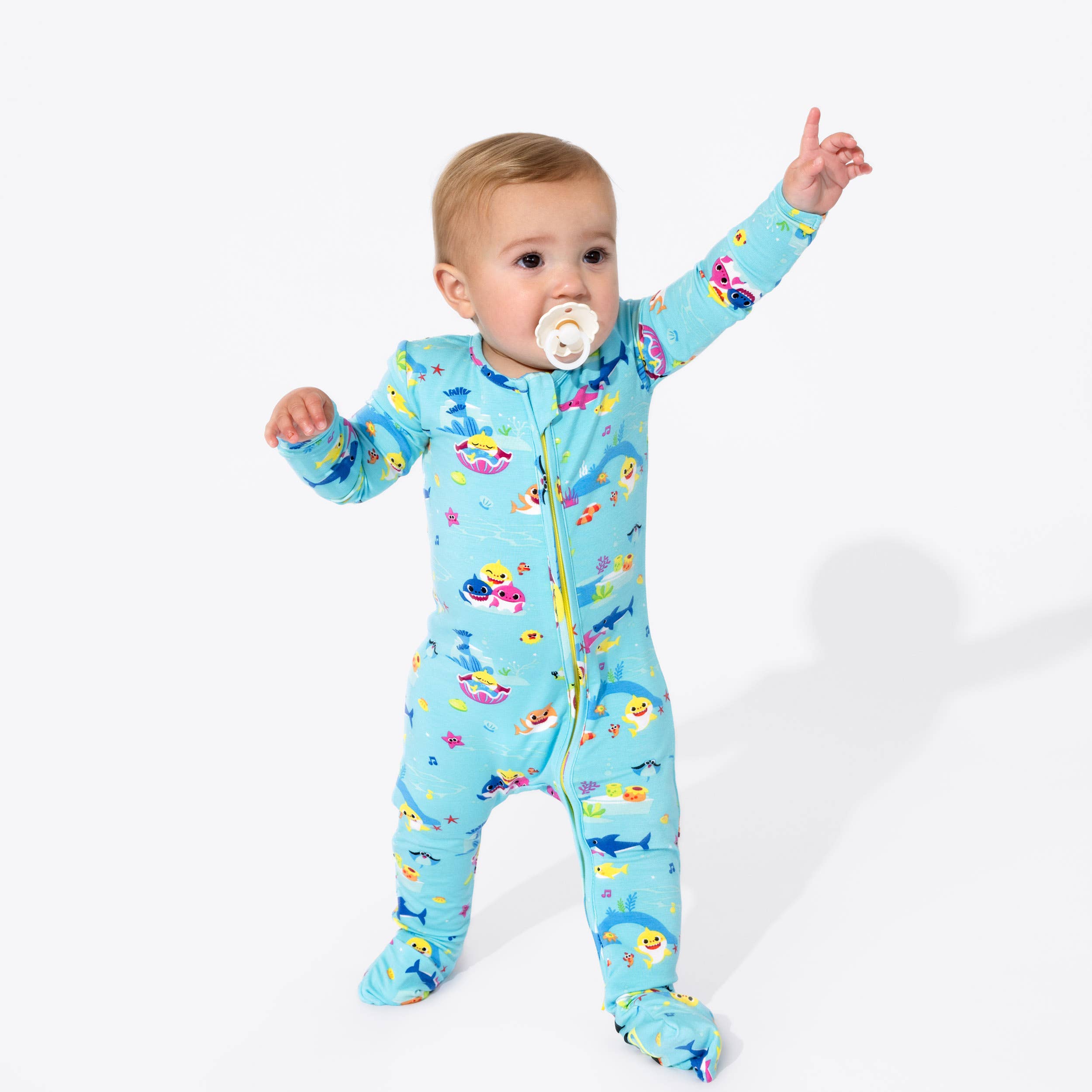 Baby Shark Bamboo Baby Convertible Footie