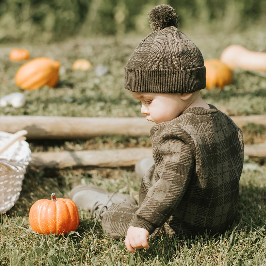 Farm Green Gingham Knit Playsuit
