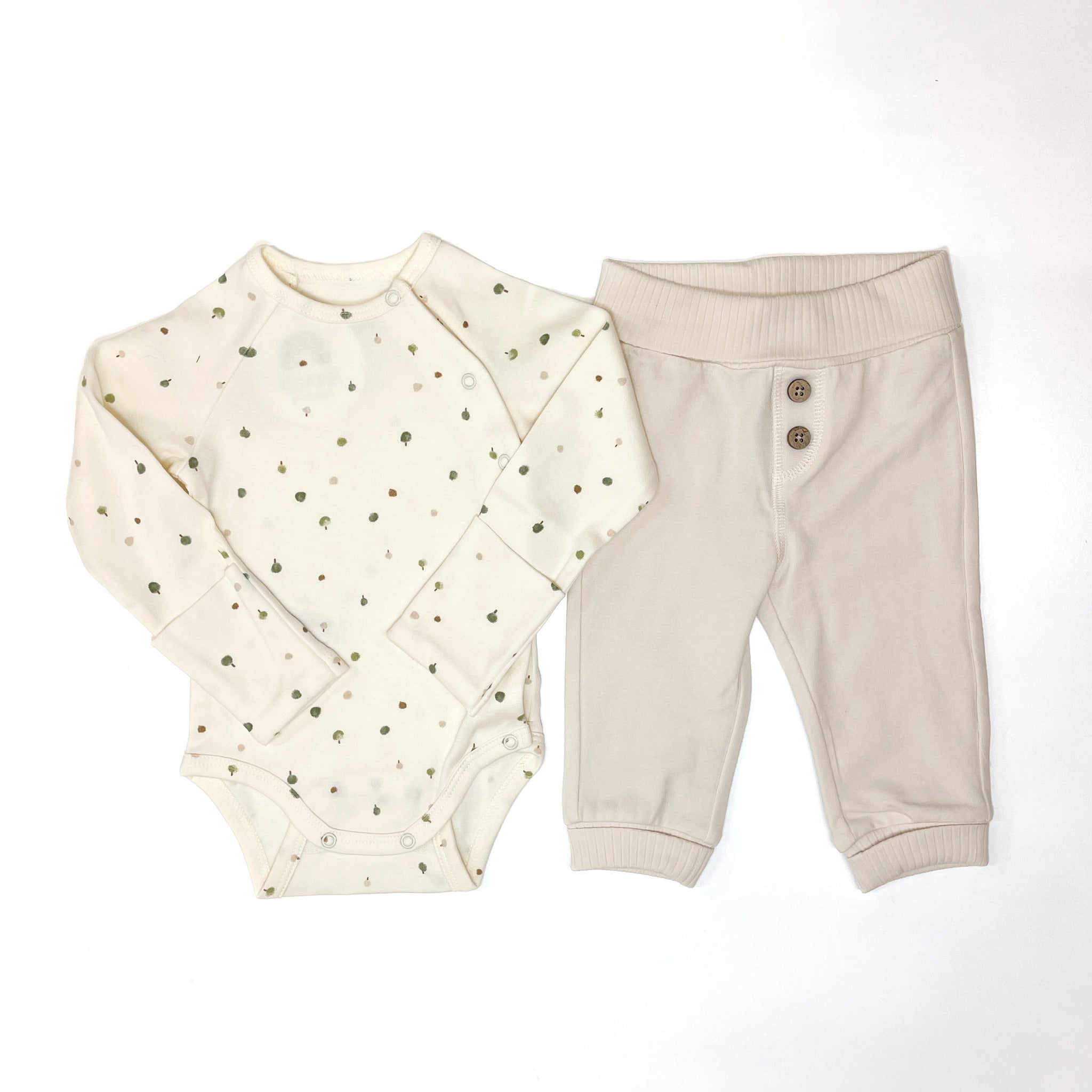 Beige Trees 2-piece Set