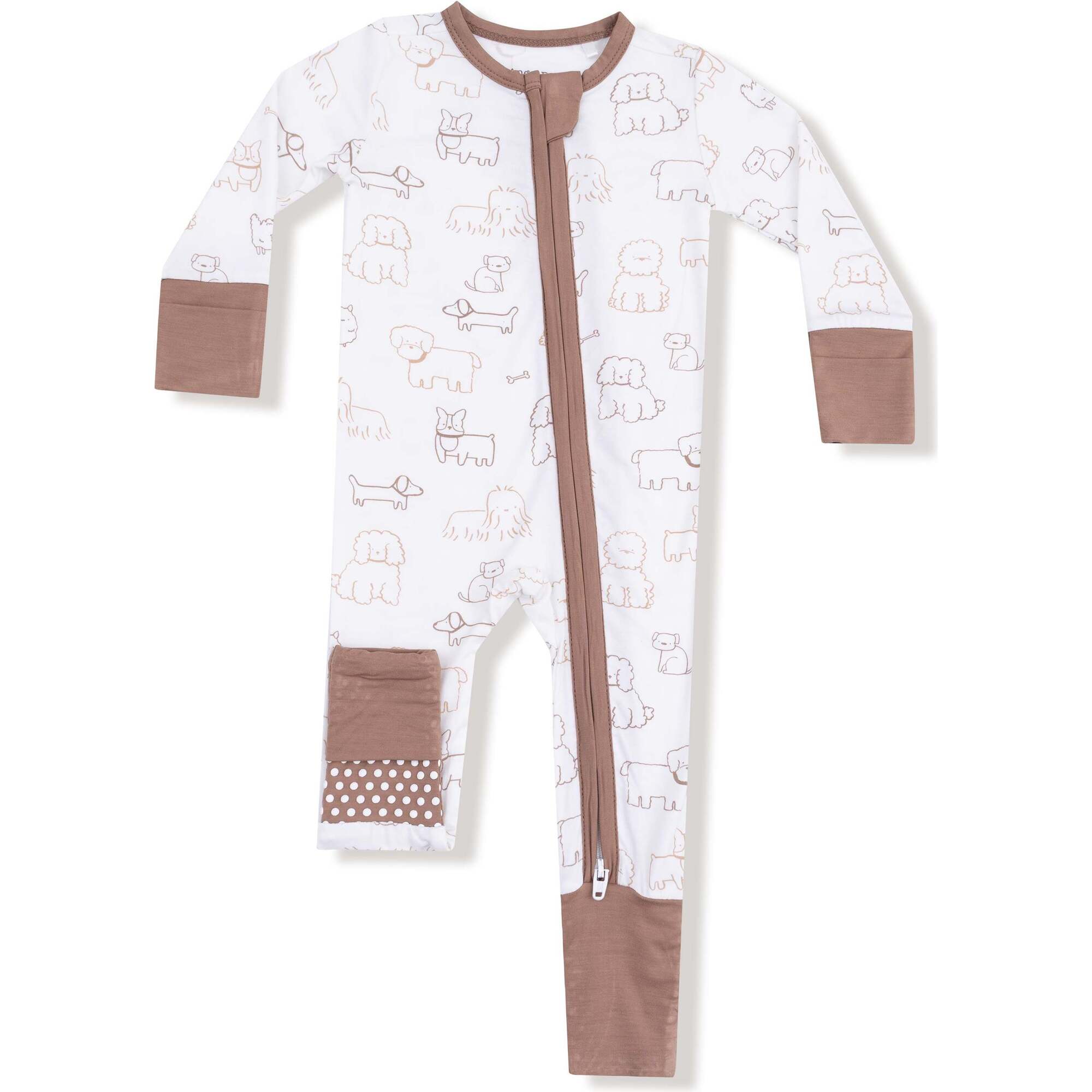 2 Way Zipper Romper | Neutral Pups