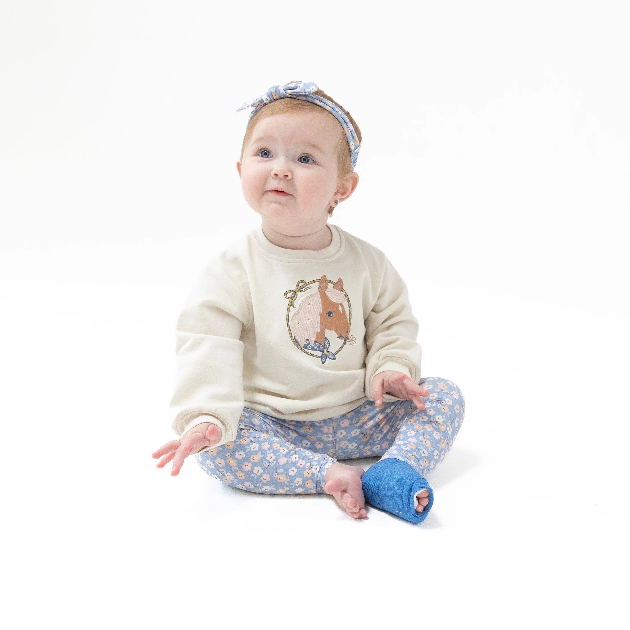 Country Calico Oversized Puff Sweatshirt and Legging Set