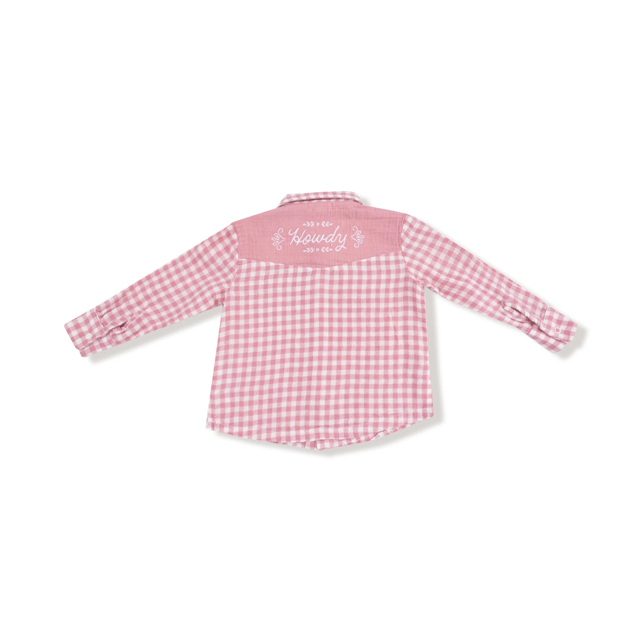 Rose Plaid Western Pearl Snap Shirt