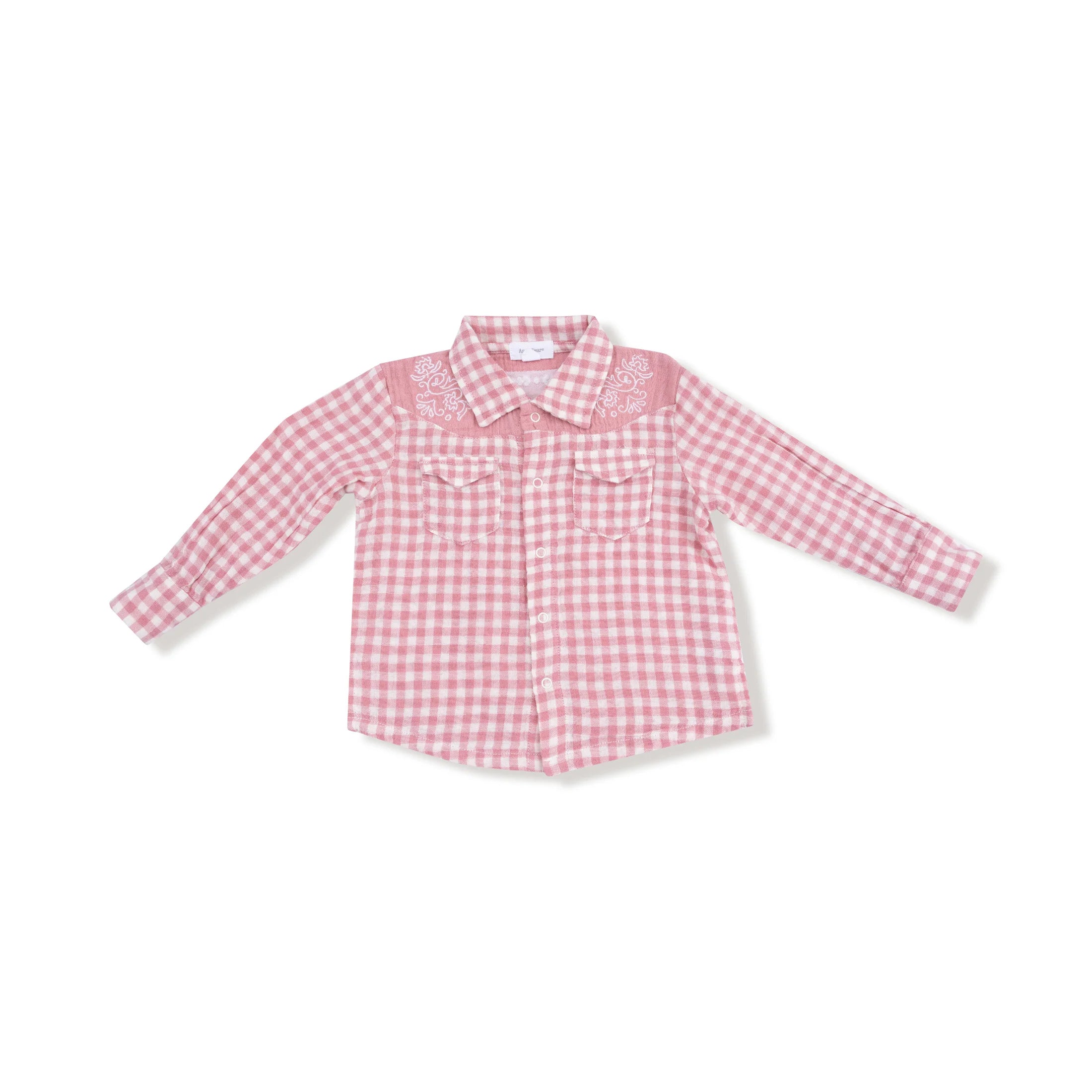 Rose Plaid Western Pearl Snap Shirt
