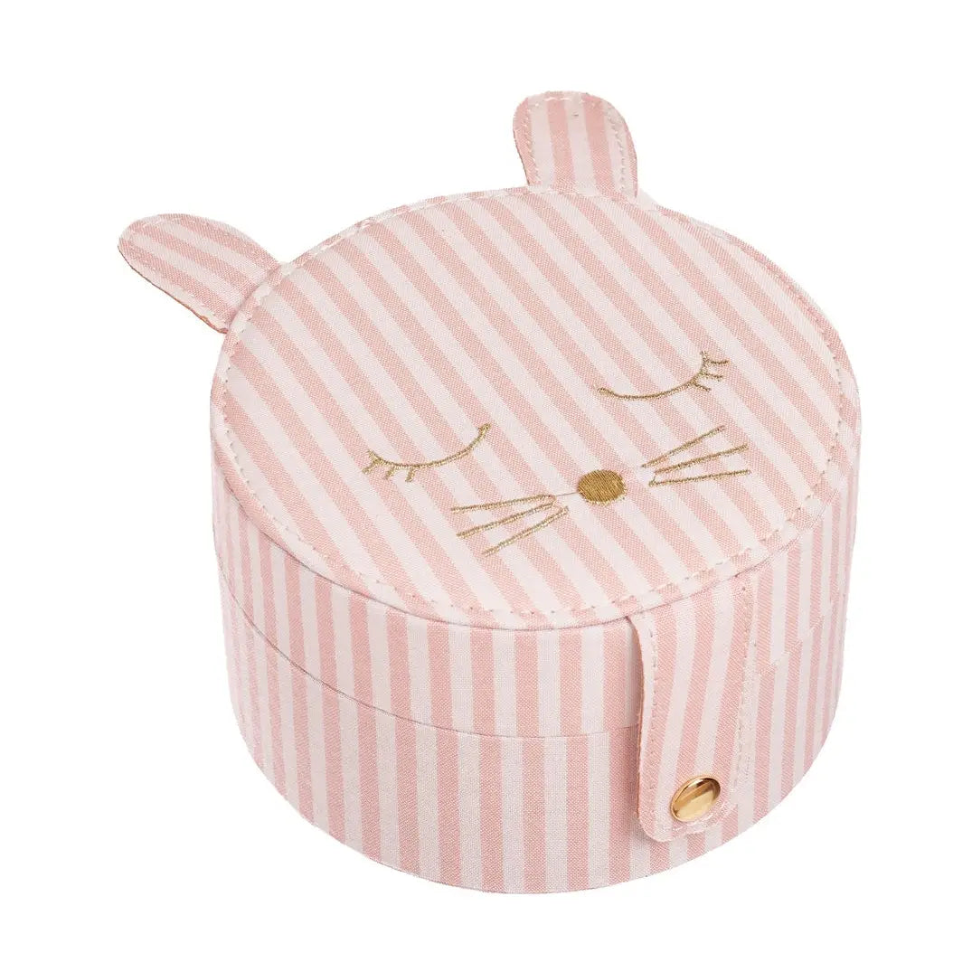 Stripy Bunny Round Jewelry Box