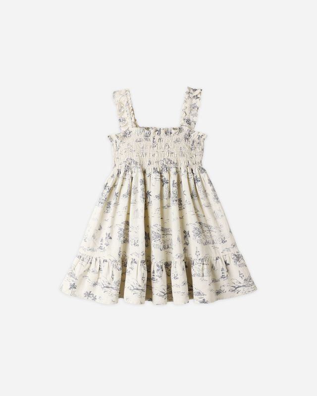Sutton Dress | Ocean Toile