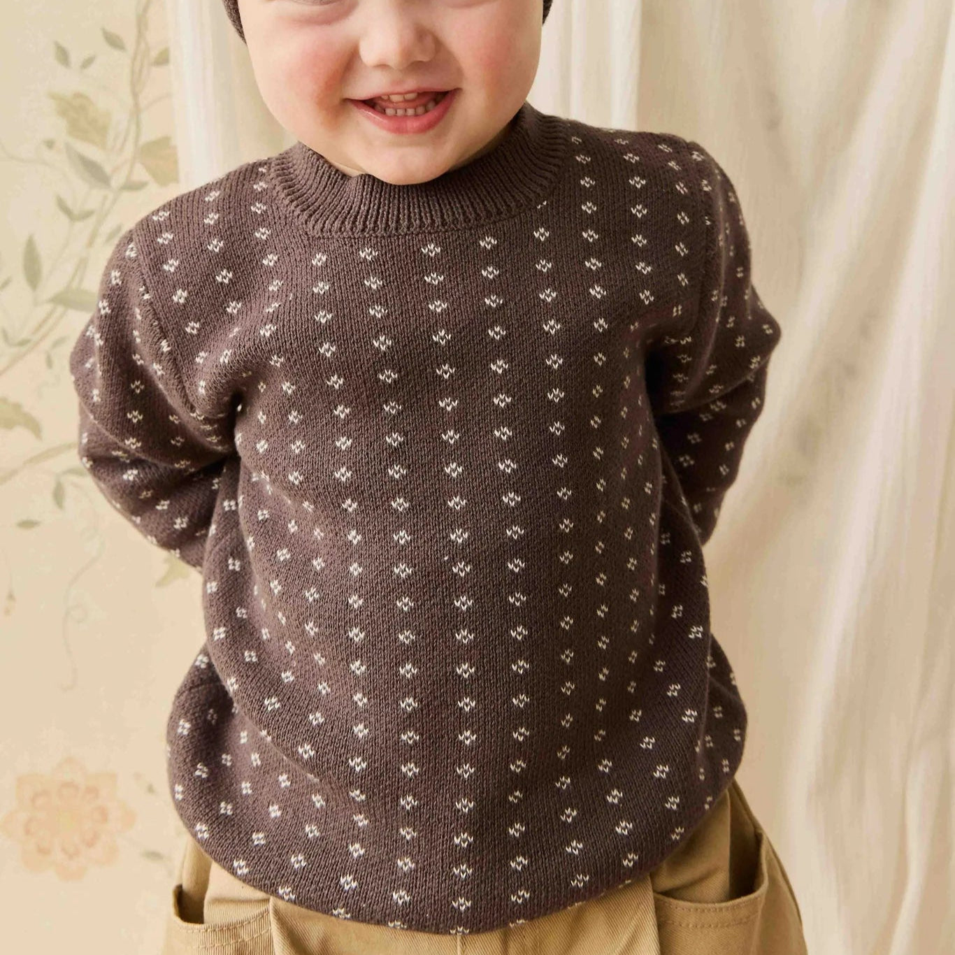 Dorian Sweater - Knitted Diamonds Coffee