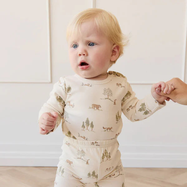 Organic Cotton Fernley Bodysuit - Pine Forest Friends