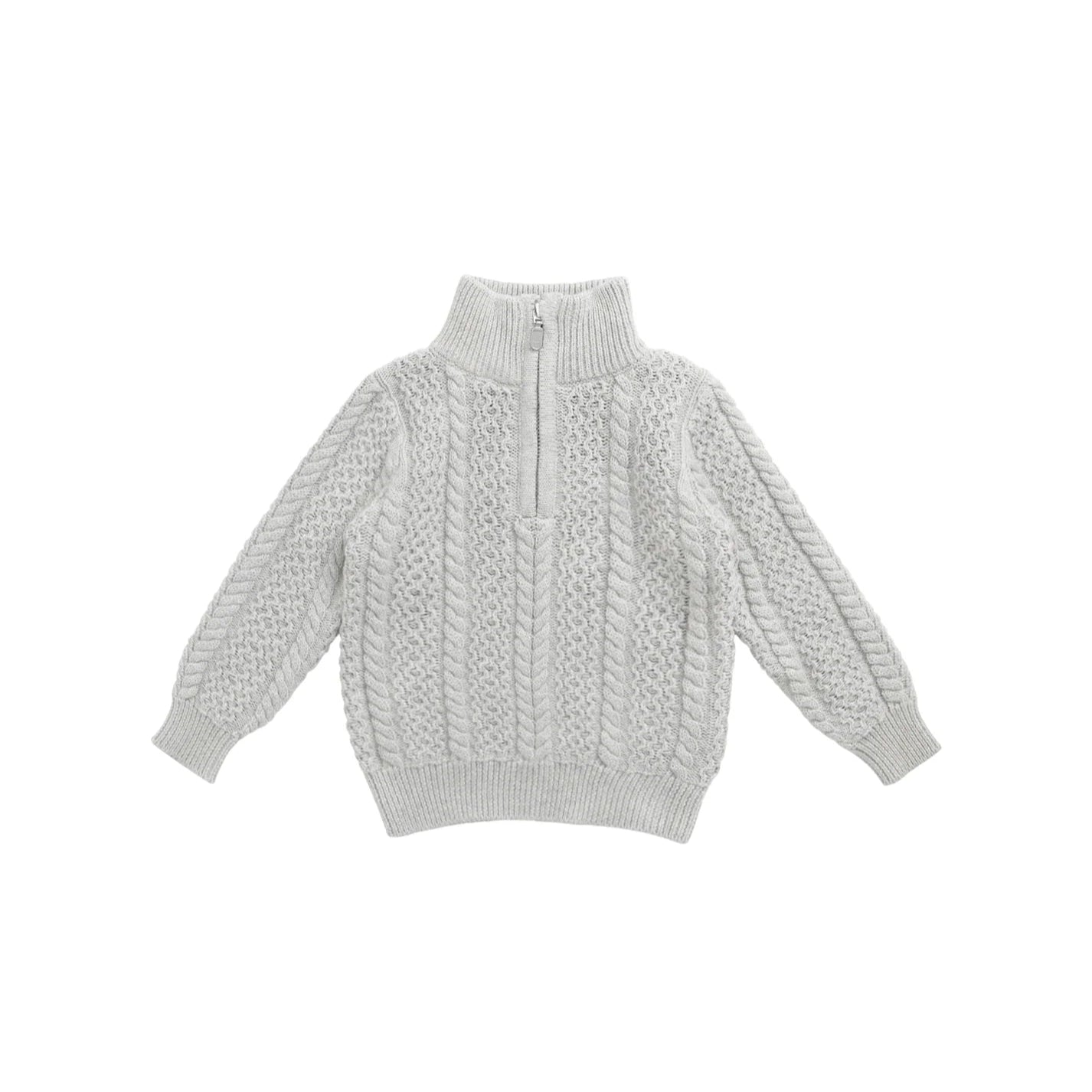 Clyde Half Zip Sweater - Light Grey