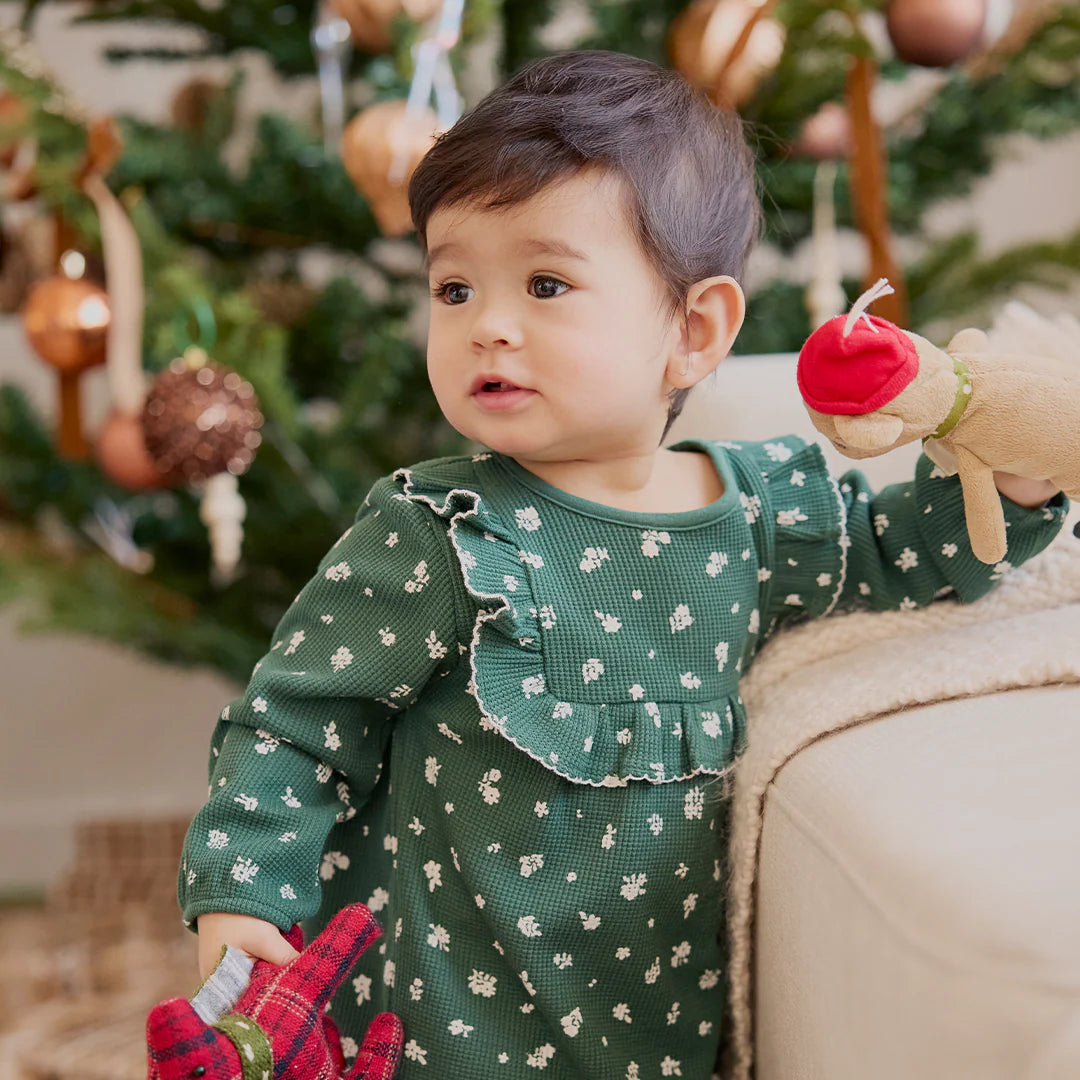 Snowpierce Print on Thermal Dress Set with Tights