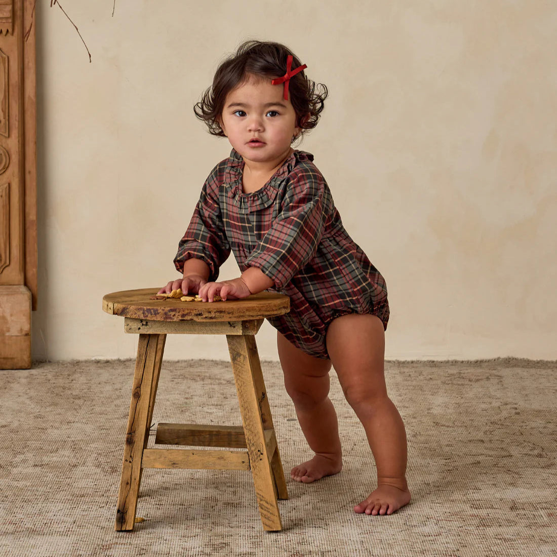 Adeline Romper | Winter Tartan