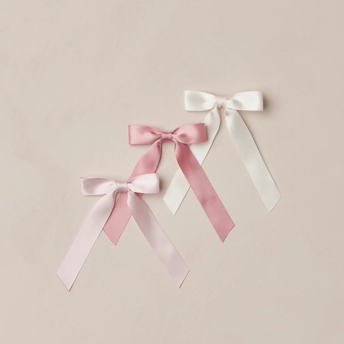 Satin Ribbon Bows | Rose, Ivory, Raspberry