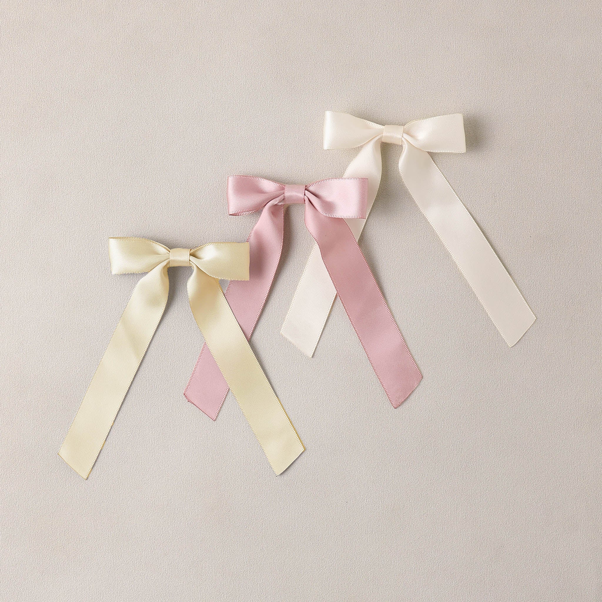 Satin Ribbon Bows | Lemon, Natural, Lavender