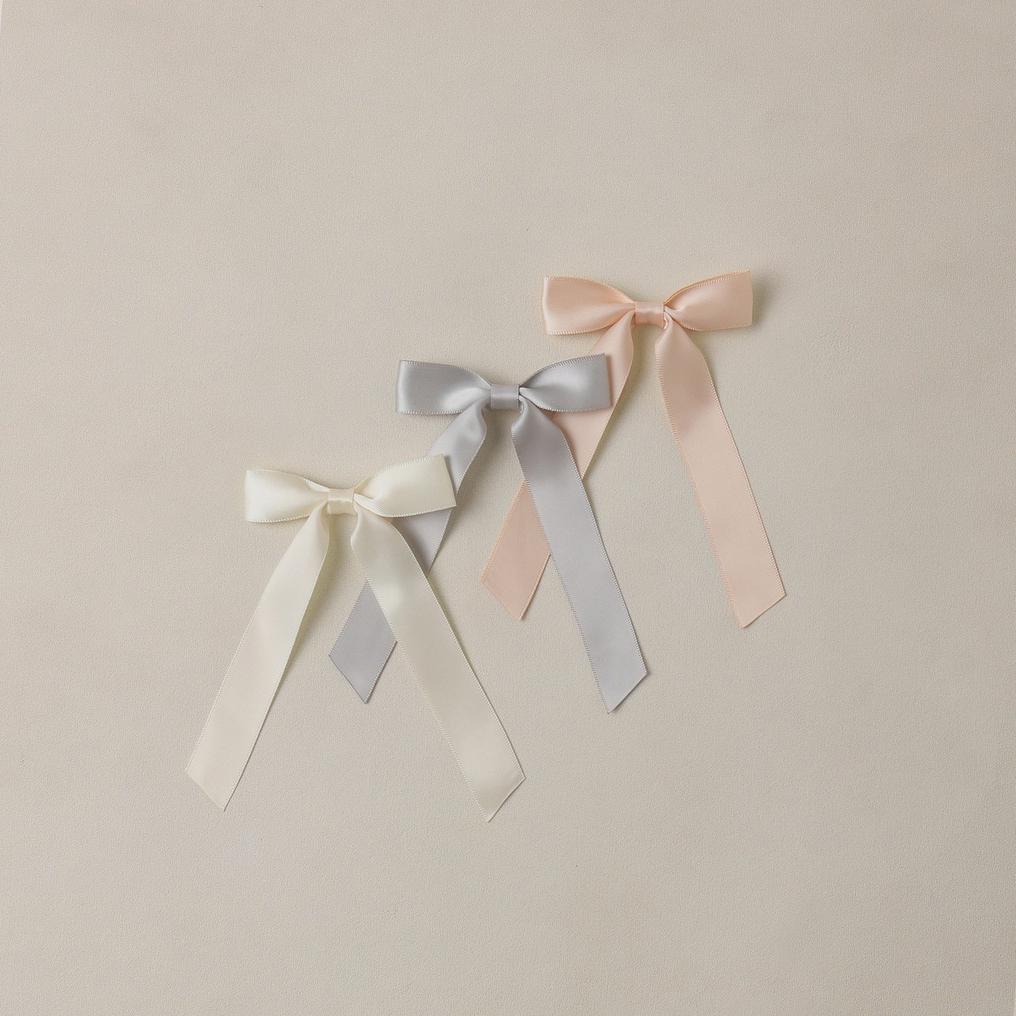Satin Ribbon Bows | Pearl, Ivory, Mist