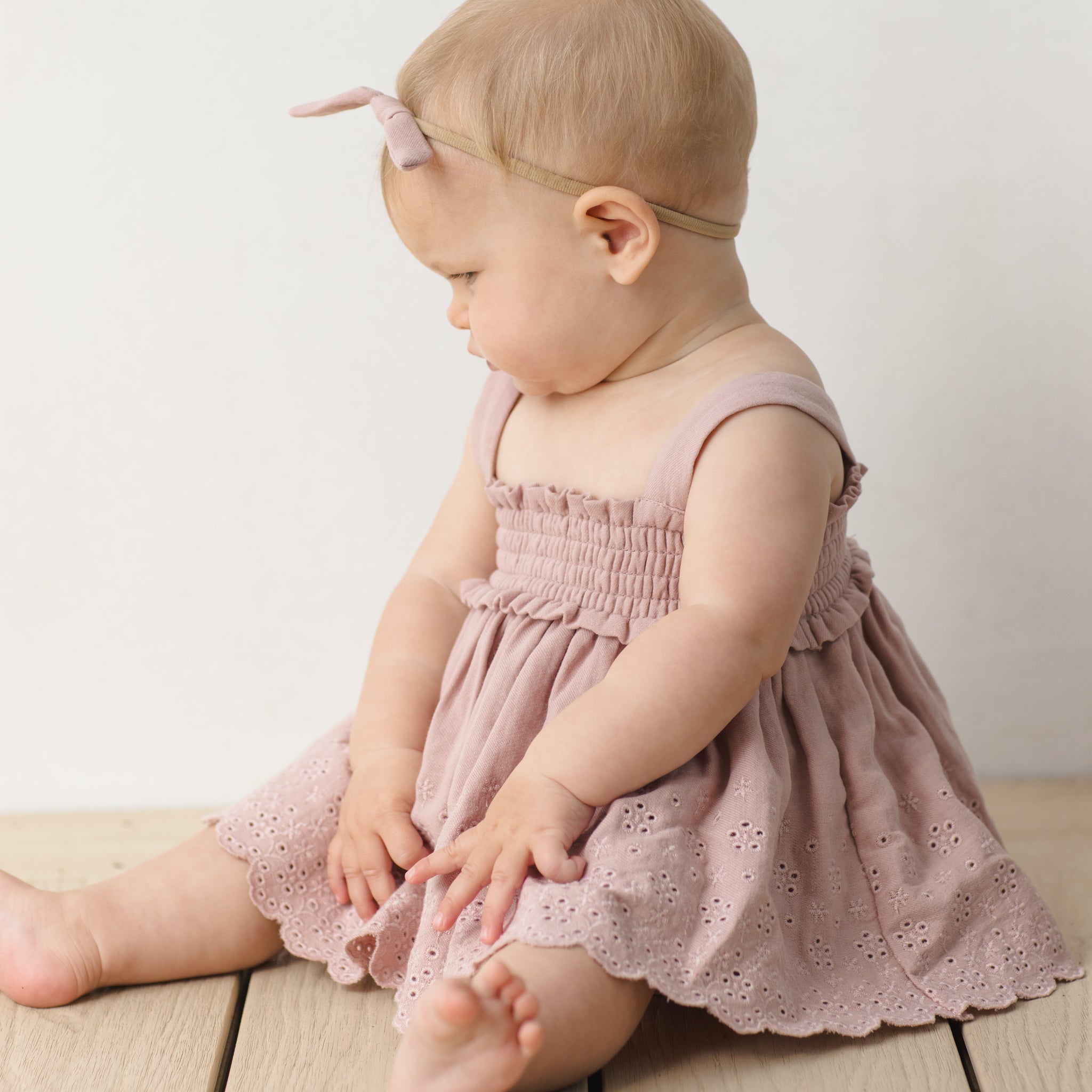 Mae Smocked Top + Bloomer Set | Mauve