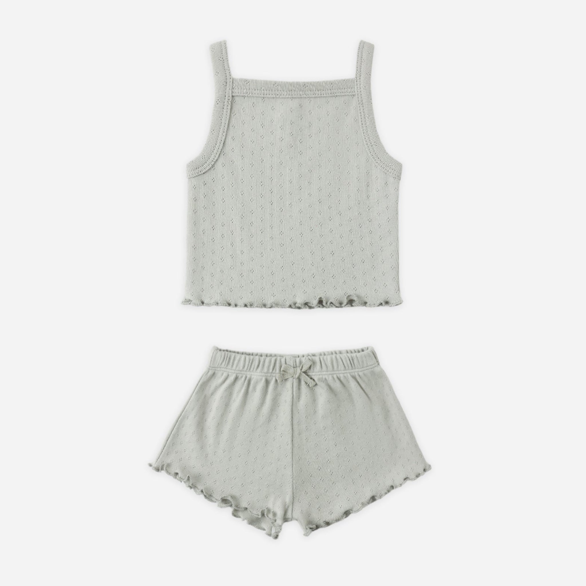 Pointelle Tank + Shortie Set | Sage