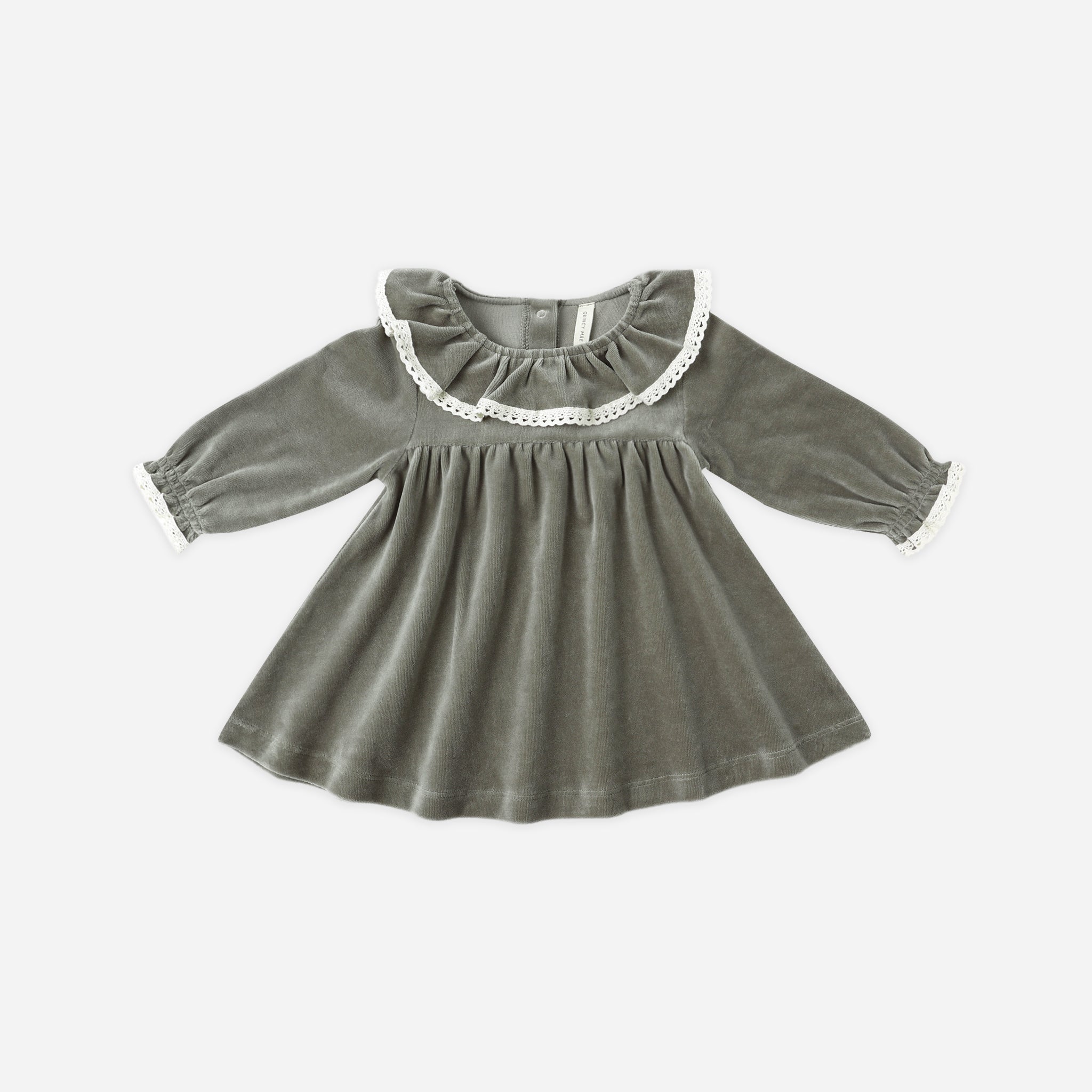 Velour Baby Dress || Forest