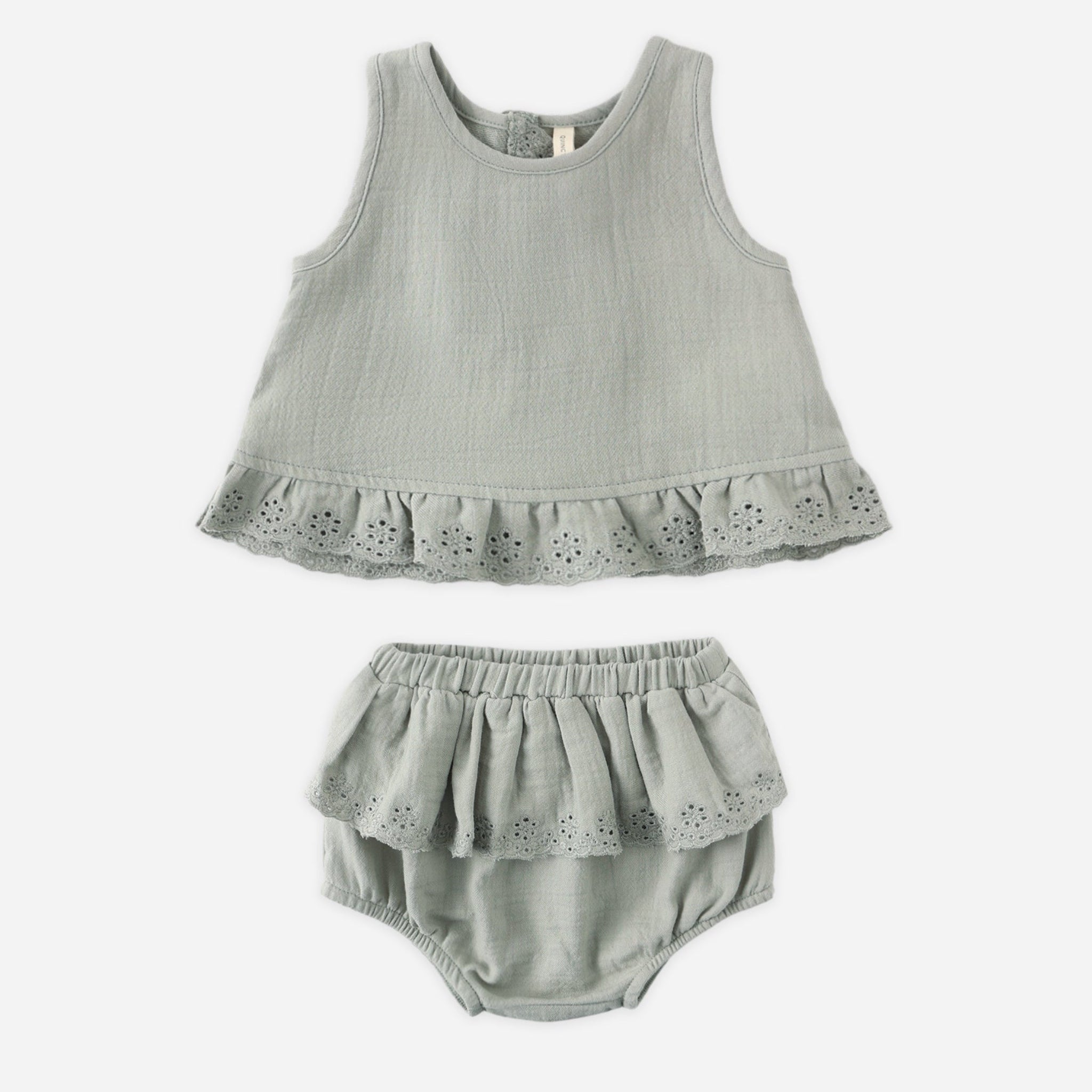 Ruffled Tulip Top + Bloomer Set | Sage