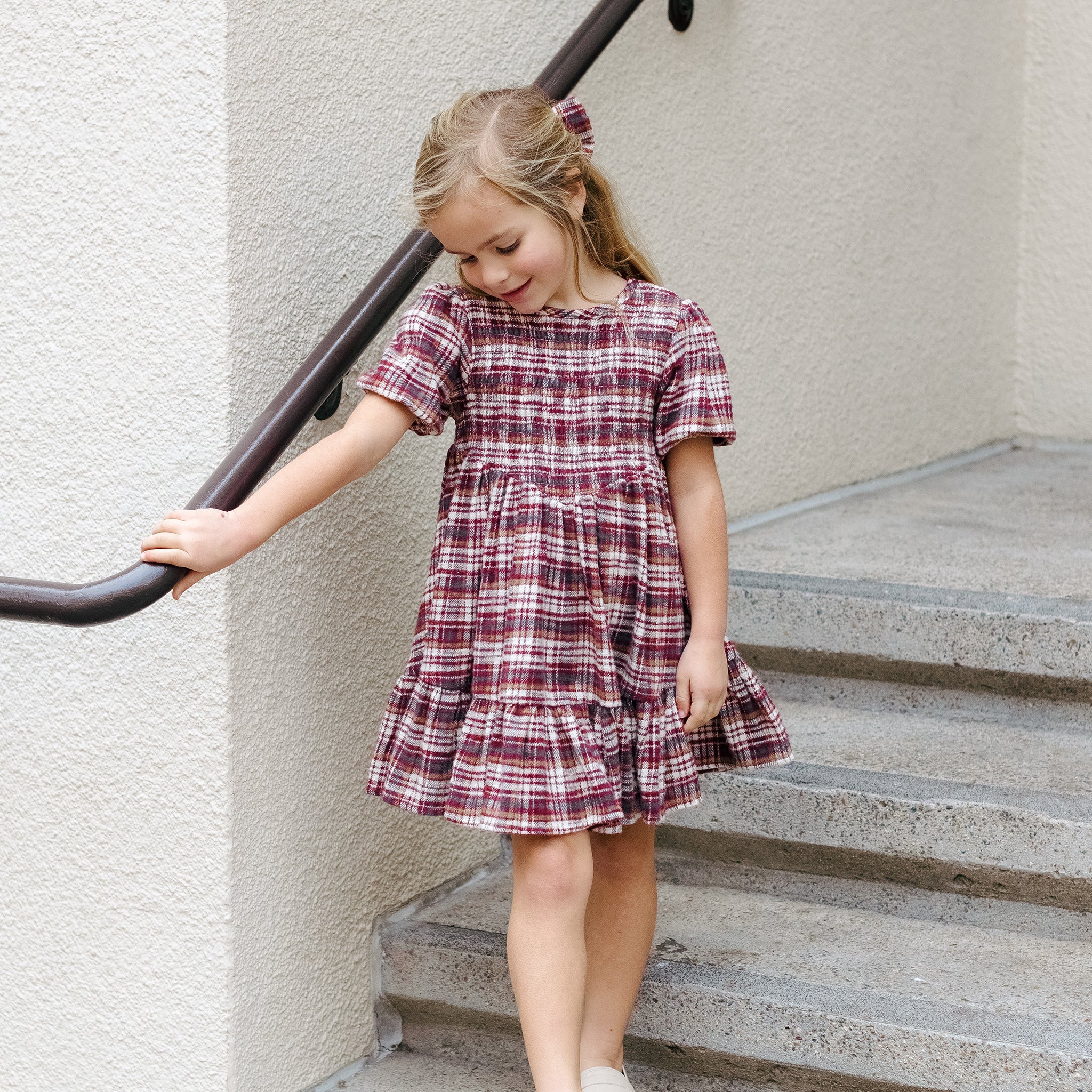 India Dress || Burgundy Plaid