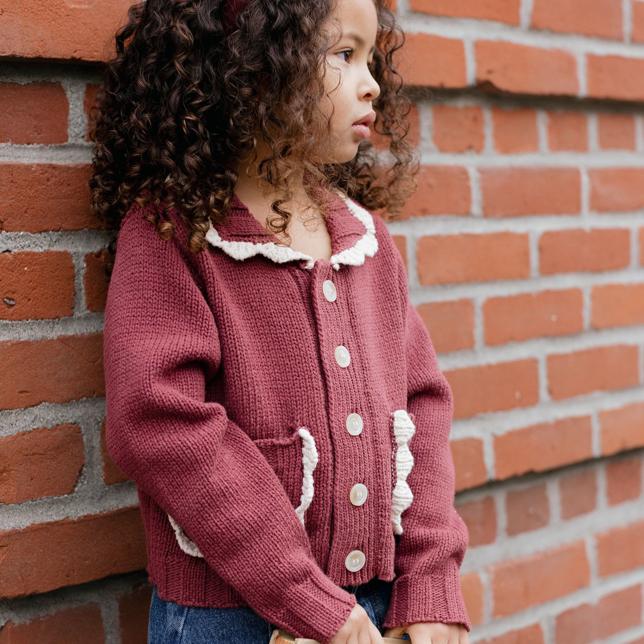 Collared Cardigan || Burgundy