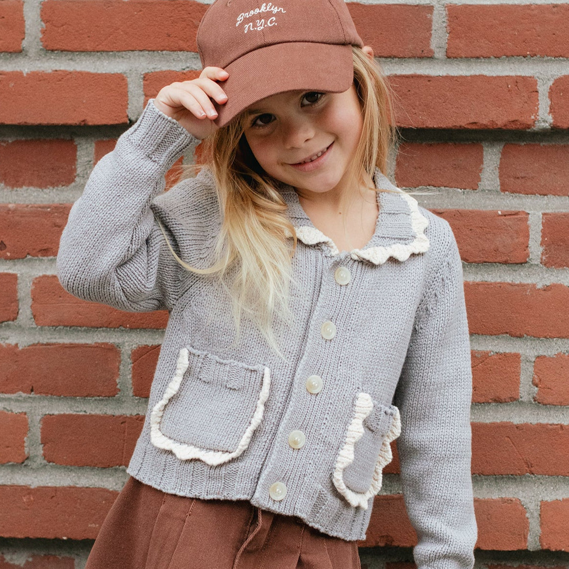 Collared Cardigan || Dusty Blue