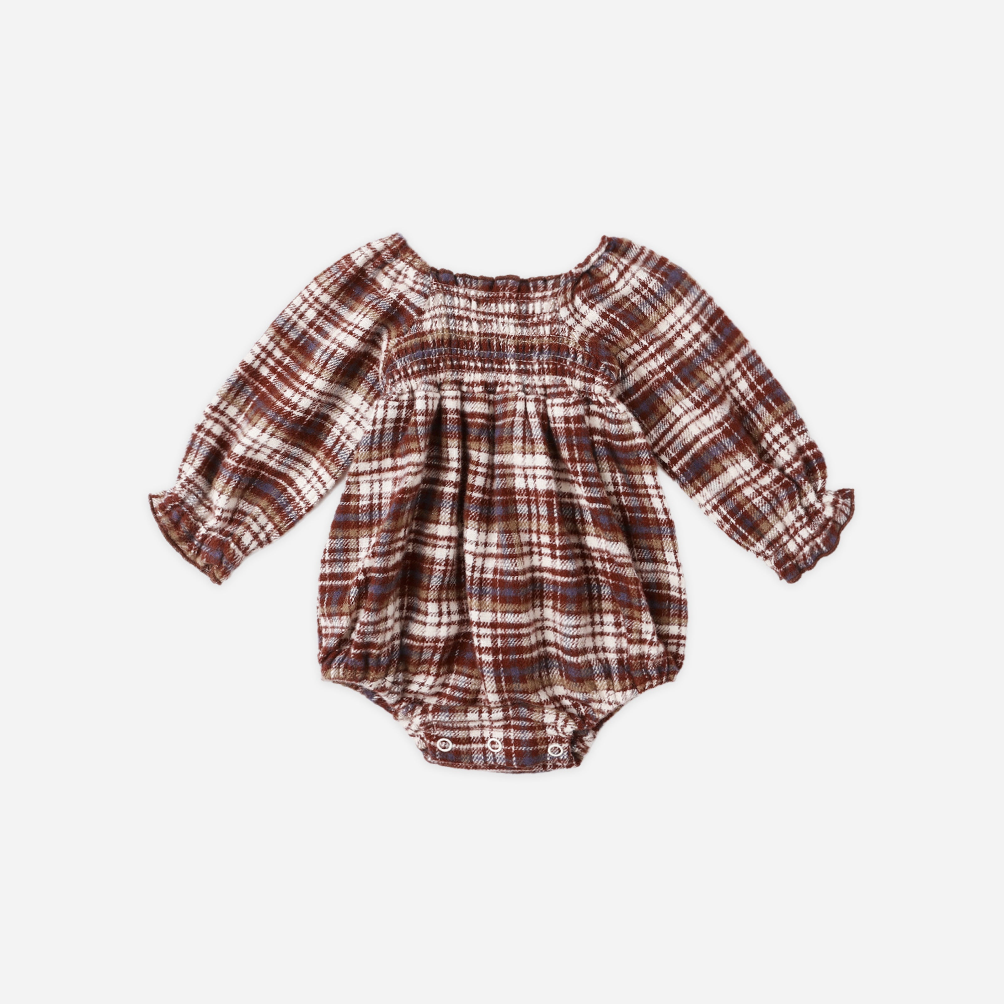 Adelaide Romper || Burgundy Plaid
