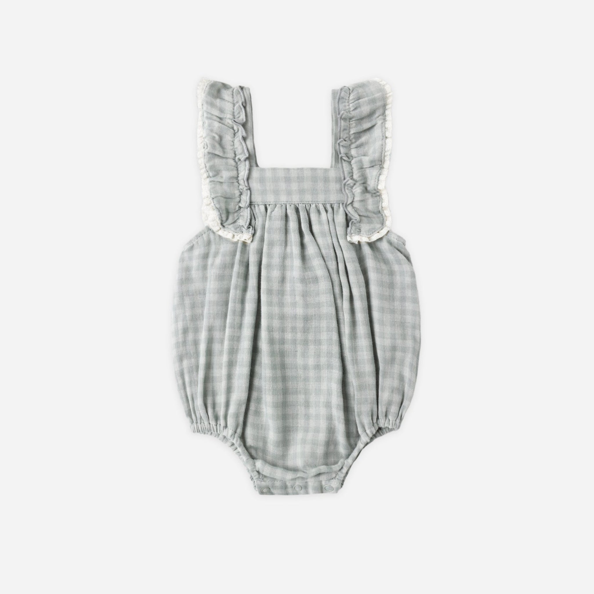 Maya Romper | Green Gingham
