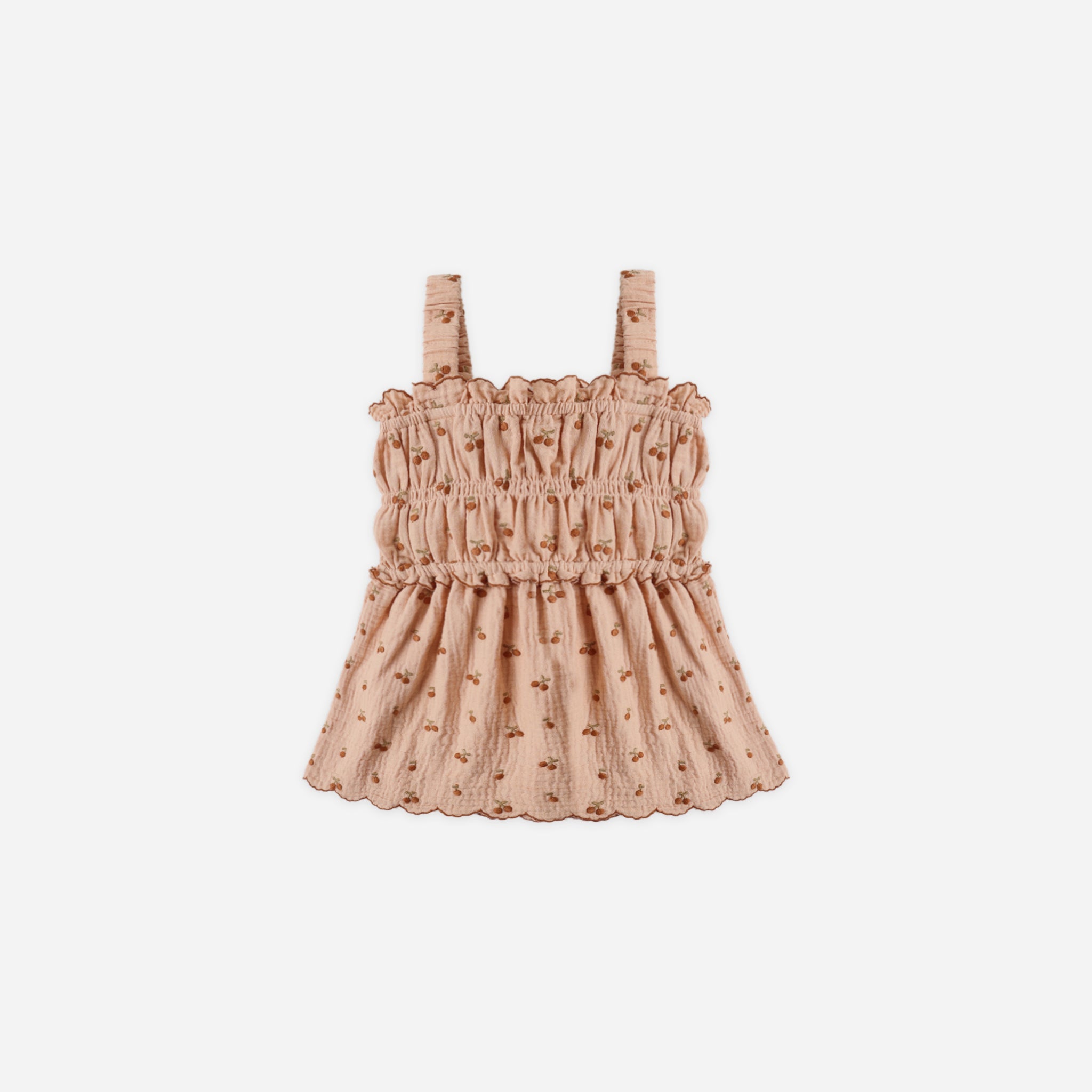 Smocked Tank | Cherry Embroidery