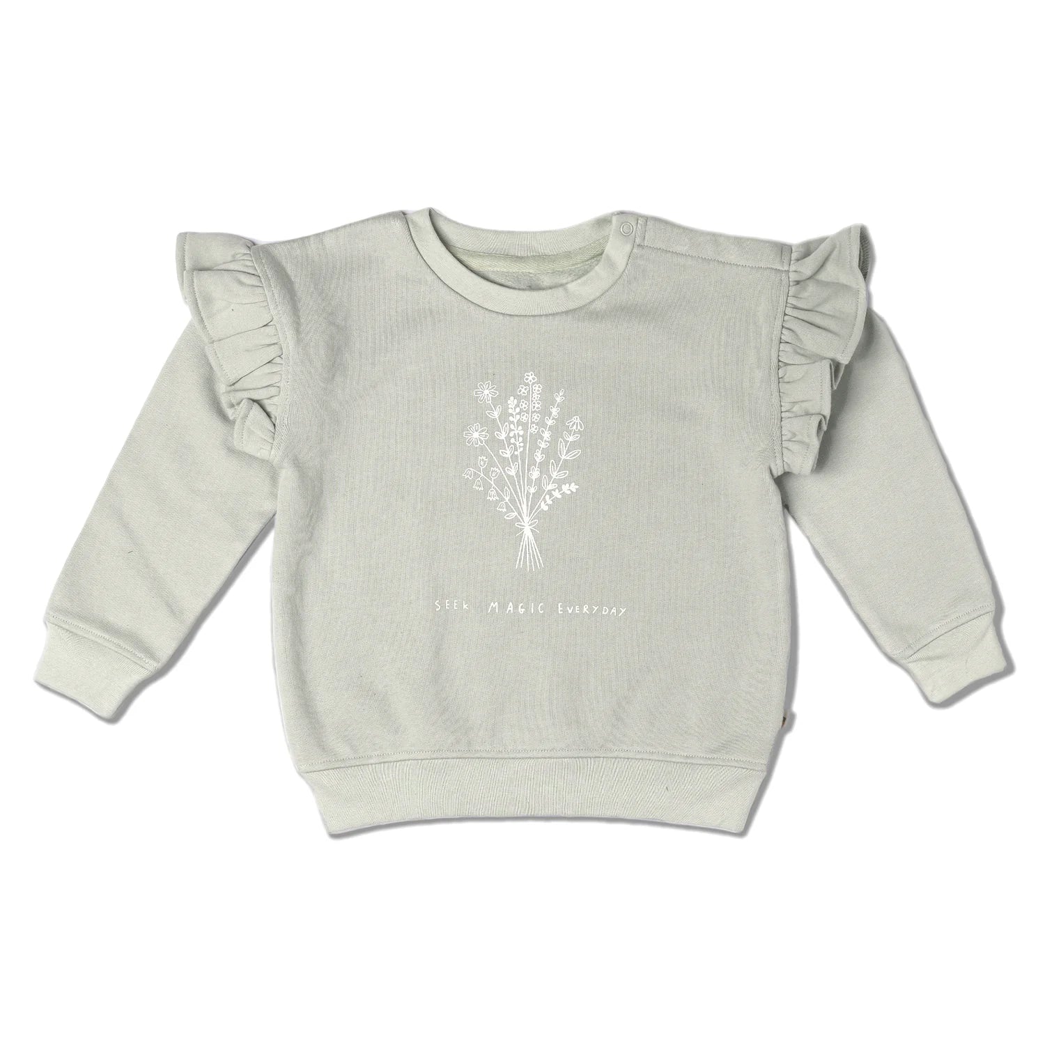 Organic Fleece Ruffle Sleeve Sweatshirt