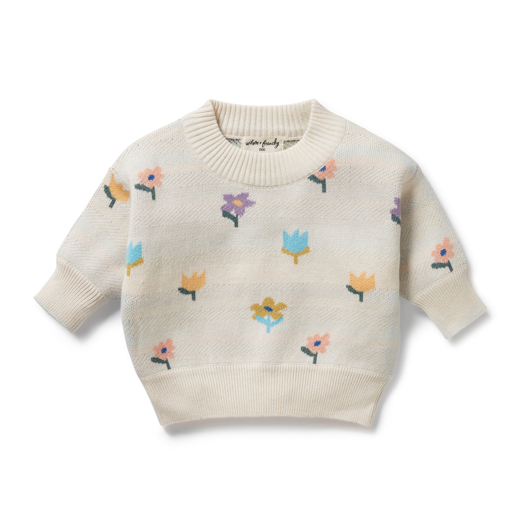 Flower Pop Organic Knitted Jacquard Jumper