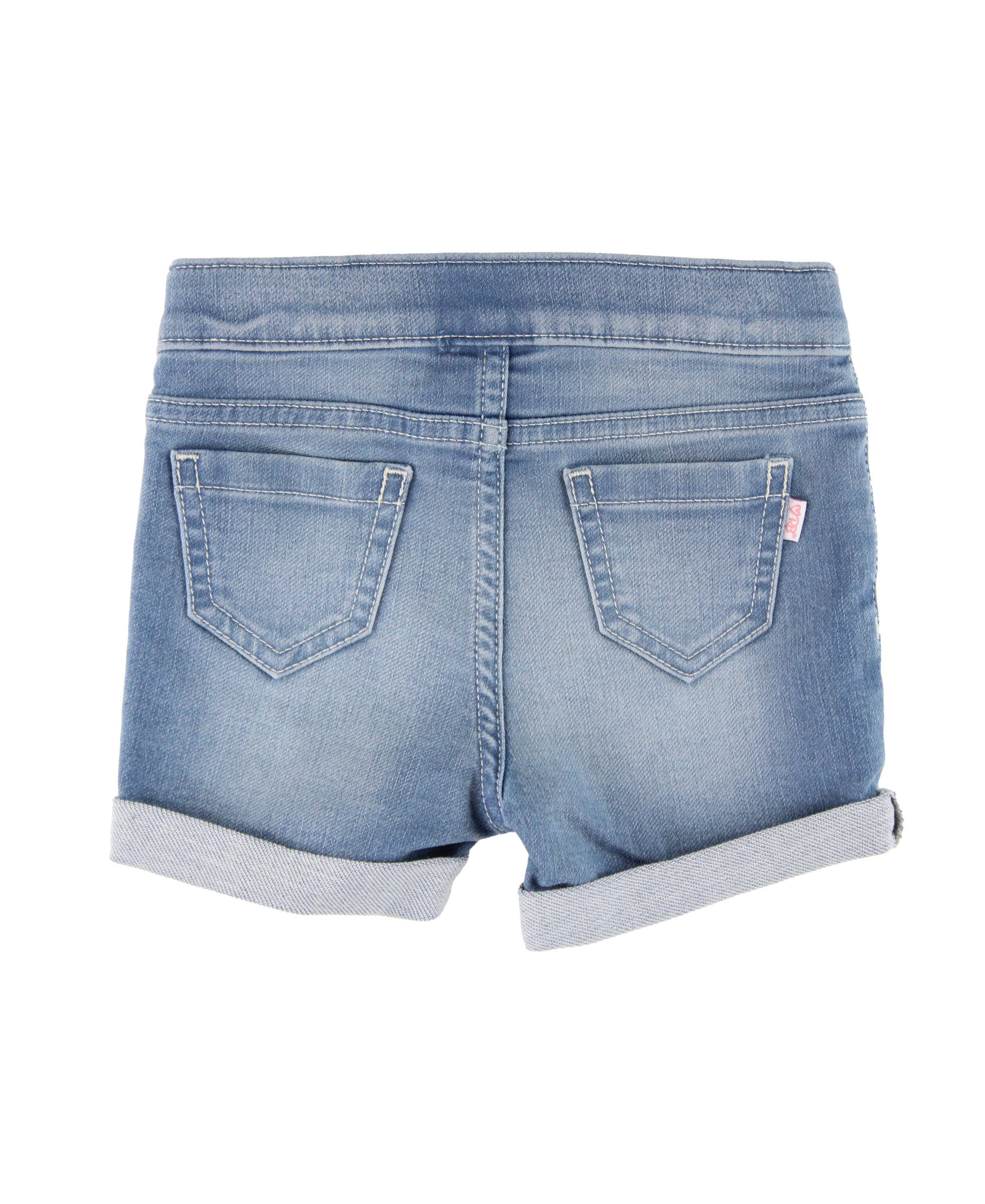 Girls Light Wash Stretch Denim Shorts