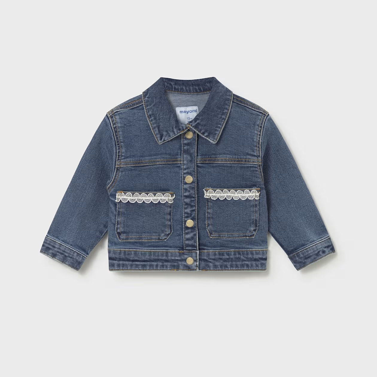 Dark Denim Jacket | White Appliqué